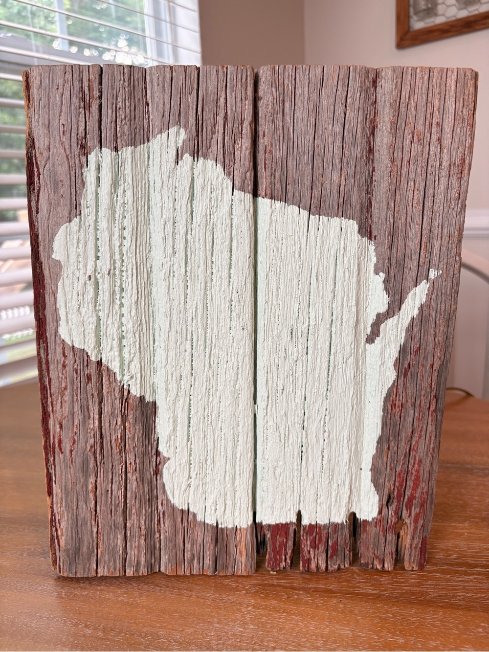 Rustic Wood Wisconsin State Sign